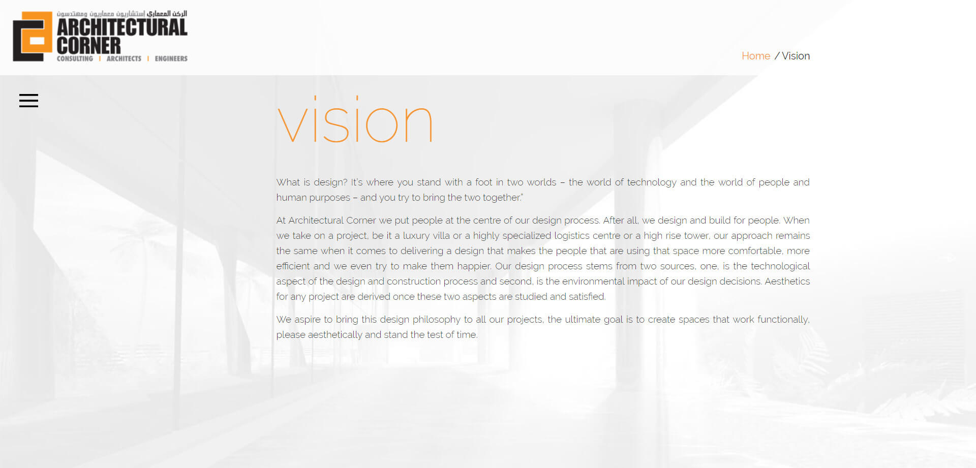 architectural corner vision design