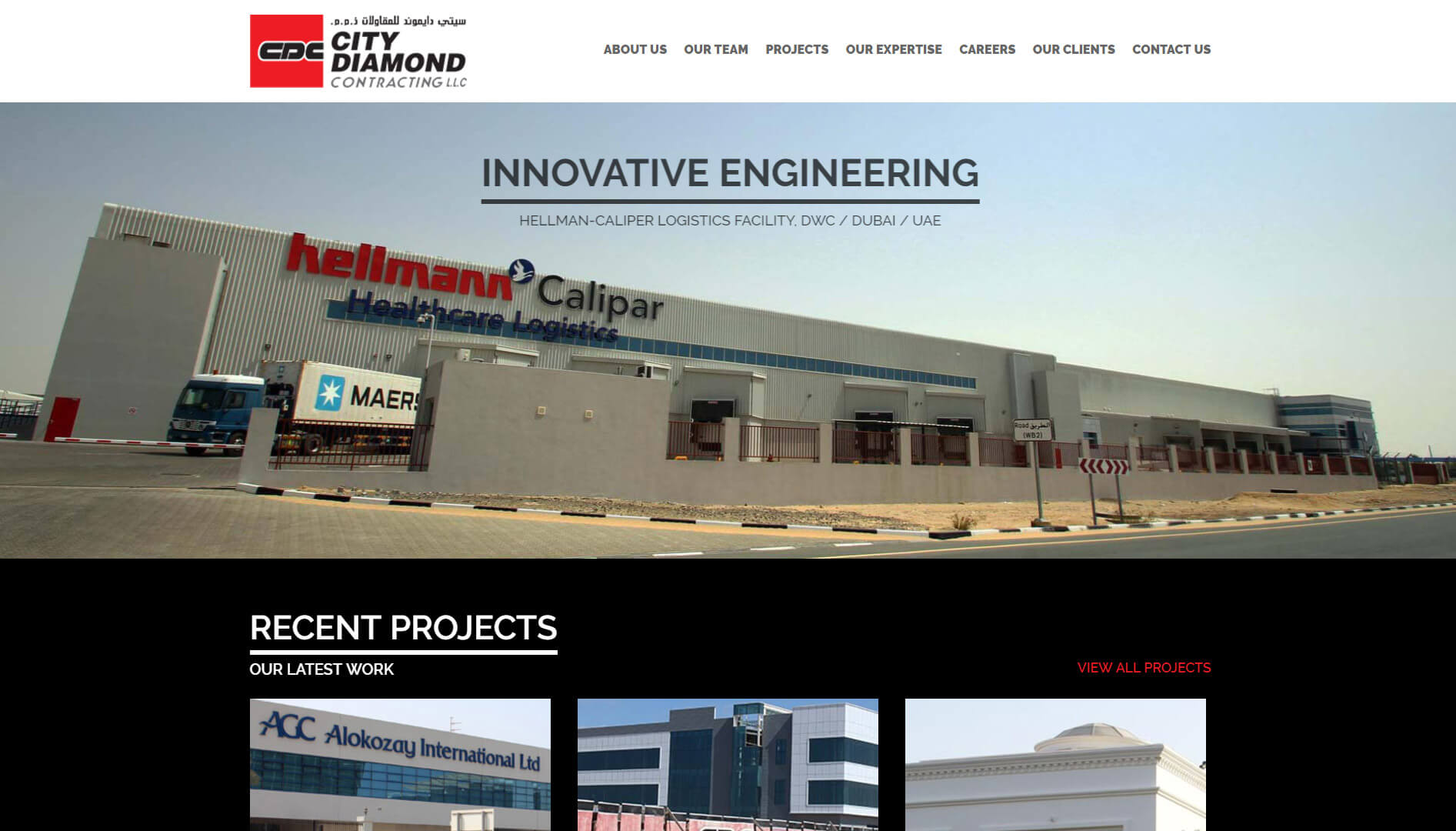 city diamond contracting homepage design